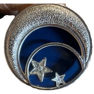 Bath AND Body Works Fragrance Holder Car Vent Visor Clip Moon Stars Silver Navy